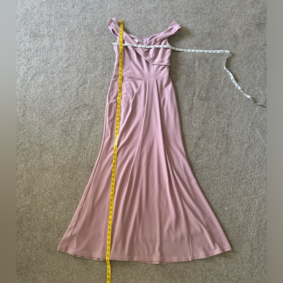 David’s Bridal formal dress 4 Stretchy Pink straps shoulder off wedding prom - Picture 2 of 9